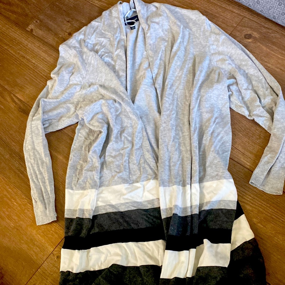 Long cardigan with stripes